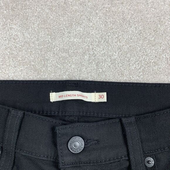 Levi Mid Length Black Denim Women’s Jean Shorts Size 30 - Picture 8 of 13
